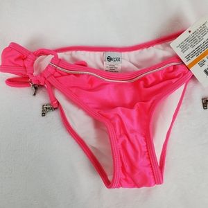 Split bright coral bikini bottoms Size small
